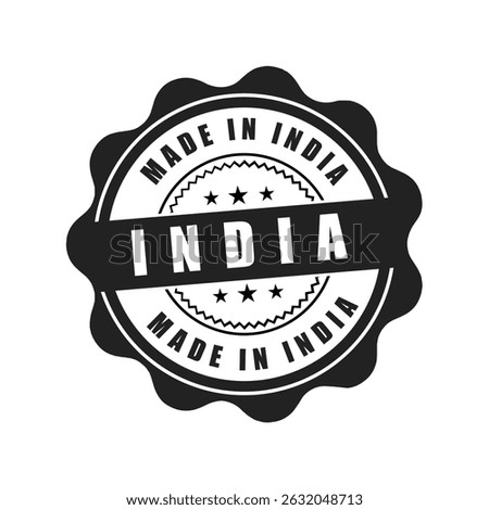 Authentic Made in India Seal Stamp Design for Product Labels and Packaging