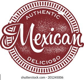 Authentic Mexican Food Menu Stamp