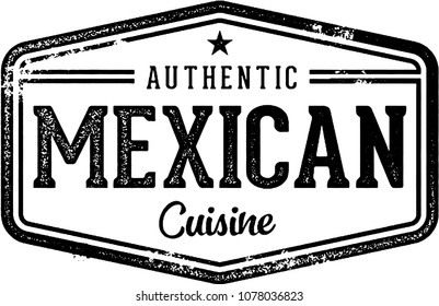 Authentic Mexican Food Restaurant Sign