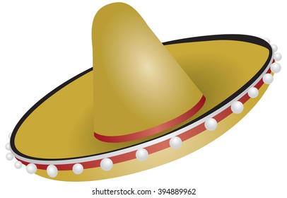 Authentic Mexican sombrero for festive events. Vector illustration.