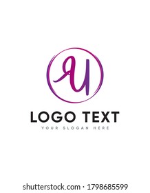 Authentic modern script type U logo template, Vector logo for business and company identity