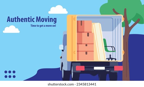 authentic moving background blue theme illustration with car box ornament