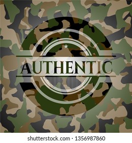 Authentic on camouflaged texture