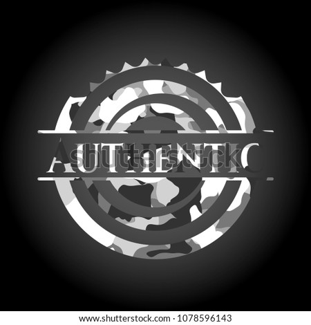 Authentic on grey camouflaged pattern