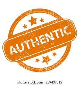 Authentic orange grunge rubber stamp on a white background. Vector illustration