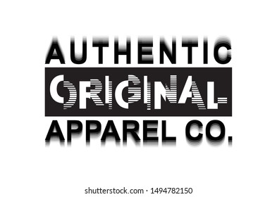 "authentic original apparel co." vector typography design for Graphic t shirt.

