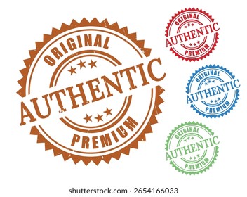 Autêntico Original Premium Certified Stamp Collection, Grunge Style Genuine Mark Set