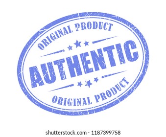 Authentic original product vector oval stamp on white background