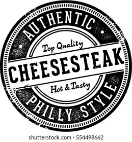 Authentic Philly Cheesesteak Sandwich Sign