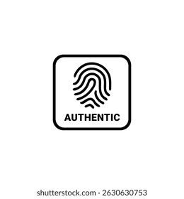 Authentic product outline icon or authentic label vector isolated. Best Authentic icon vector for product packaging design element. Authentic label for packaging design element.
