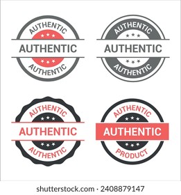 Authentic Product vector badge, logo and image. Authentic product badge and logo