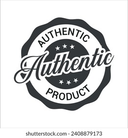 Authentic Product vector badge, logo and image. Authentic product badge and logo