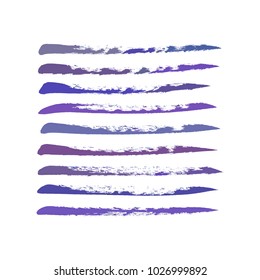 Authentic purple and blue rough stripes seamless pattern, hand painted with  dry brush