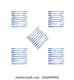 Authentic purple and blue rough stripes  pattern, hand painted with  dry brush