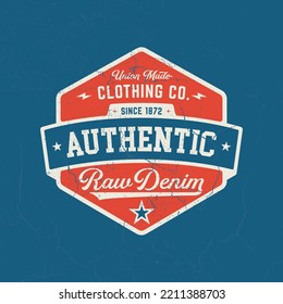 Authentic Raw Denim - Tee Design For Printing. Good For Poster, Wallpaper, T-Shirt, Gift.