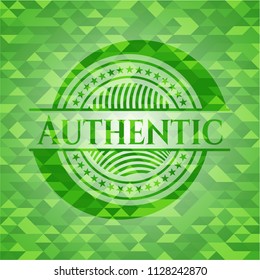 Authentic realistic green mosaic emblem