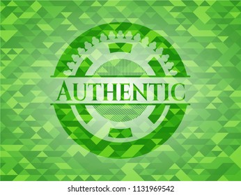 Authentic realistic green mosaic emblem