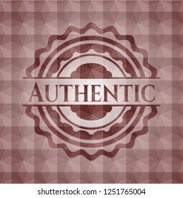 Authentic red seamless polygonal badge.