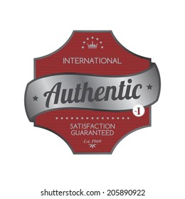 authentic red vintage product label