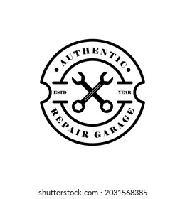 Authentic repair garage logo template design