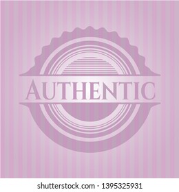 Authentic retro style pink emblem. Vector Illustration. Detailed.