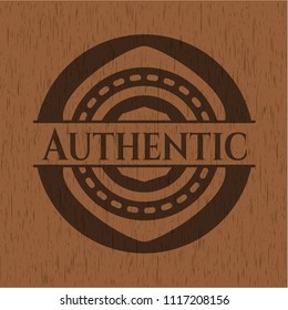 Authentic retro wood emblem