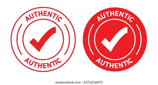 AUTHENTIC rounded vector symbol set on white background