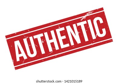 Authentic rubber stamp. Red Authentic rubber grunge stamp vector illustration - Vector