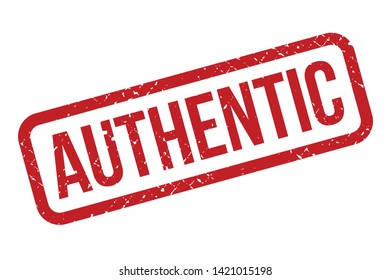 Authentic rubber stamp. Red Authentic rubber grunge stamp vector illustration - Vector