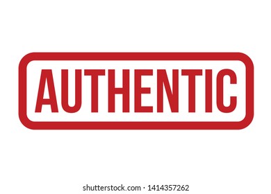 Authentic Rubber Stamp. Red Authentic Stamp Seal – Vector