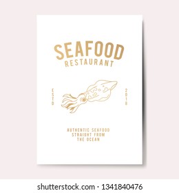 Authentic seafood restaurant logo vector