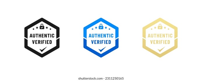 Authentic sign or Authentic stamp vector isolated in flat style. Best Authentic sign vector for product packaging design element. Authentic stamp for packaging design element.