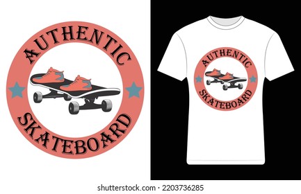 Authentisches T-Shirt-Design für Skate-Board
