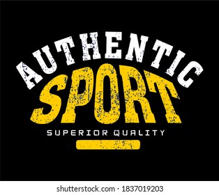 Authentic Sport, Typography, t-shirt graphics, print, poster, banner, flyer, postcard