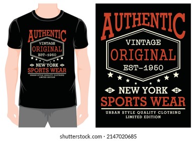 Authentic Sports Wear Graphics Print Creative Designs Illustration Tees Vector T Shirt
