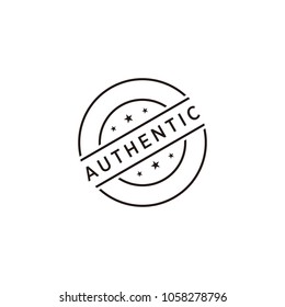 Authentic stamp icon vector illustration