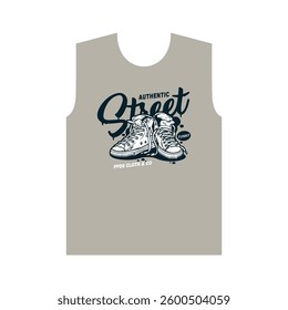 AUTHENTIC STREET FUNNY - MODERN AND STYLISH TYPOGRAPHY DESIGN, VECTOR PRINT T-SHIRT, GRAPHIC VECTOR DESIGN, URBAN STYLE, STREET WEAR FASHION ILLUSTRATION, 