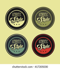 Authentic style vintage labels