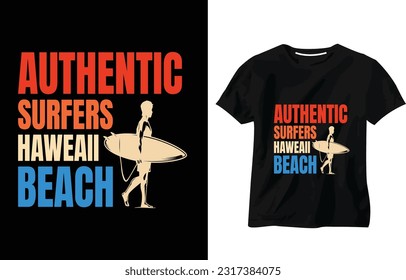 Authentic Surfers Hawaii Beach Vectors Files