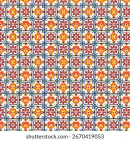 Patrón cultural sirio Auténtica con detalles de estilo mosaico y geometría ornamental, ideal para impresiones digitales, Fondos de pantalla, empaques y proyectos de arte popular.