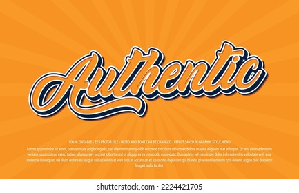 Authentic text effect template with 3d style use for logo and business brand