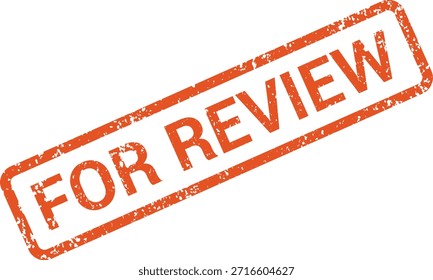 Authentic textured stamp displaying the important message FOR REVIEW in capital letters