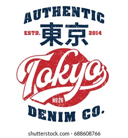 Authentic Tokyo Denim Co.- Tee Design For Print