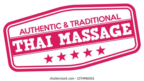 Authentic and Traditional Thai Massage. Vector Stamp.