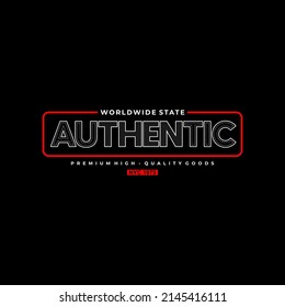 AUTHENTIC typography graphic design, for t-shirt prints, vector illustration.BROOKLYN-NYC. 