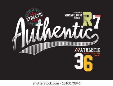 authentic typography for print t shirt 