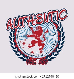 Authentic typography tee shirt design graphic,vector illustration artistic good looking art