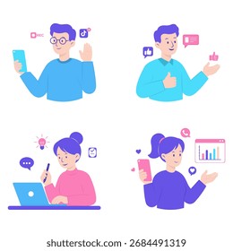 Authentic UI avatar characters for tech dashboards, creator apps, and web platforms. Clean EPS + high contrast layout.
