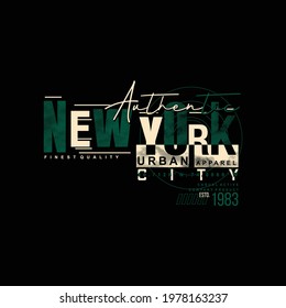 authentic urban city new york  typography graphic t shirt vector illustration casual mens style