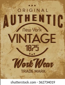 Authentic vector, T-shirt graphics / textile graphic, vintage